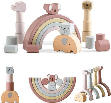 EcoToys AnimalStack™ | Juego y aprendizaje infinitos - Bloques apilables animales Montessori